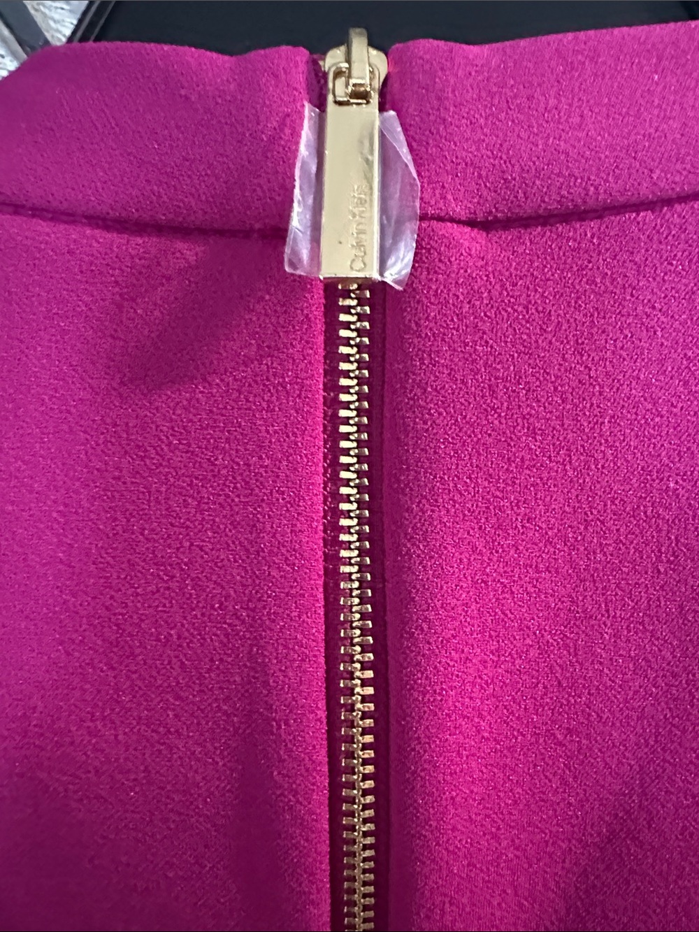 Calvin Klein Magenta Bow-Neck Sleeveless Midi Sheath Dress - Picture 6 of 6